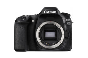 Canon EOS 80D body black front view for versatile photography.