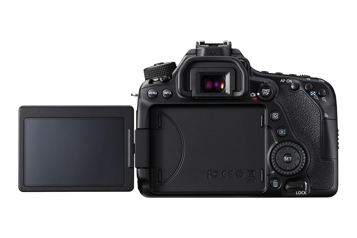 Canon EOS 80D rear display and controls enable easy operation.