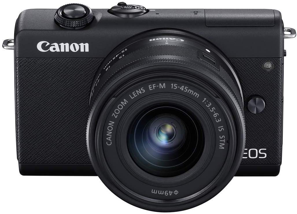 Canon EOS M200 kit front view, compact mirrorless camera ideal for everyday photography and vlogging