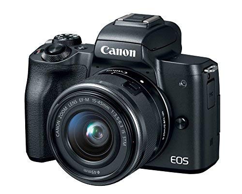 Canon EOS M50 kit front view with EF-M15-45mm, a versatile option for everyday photography