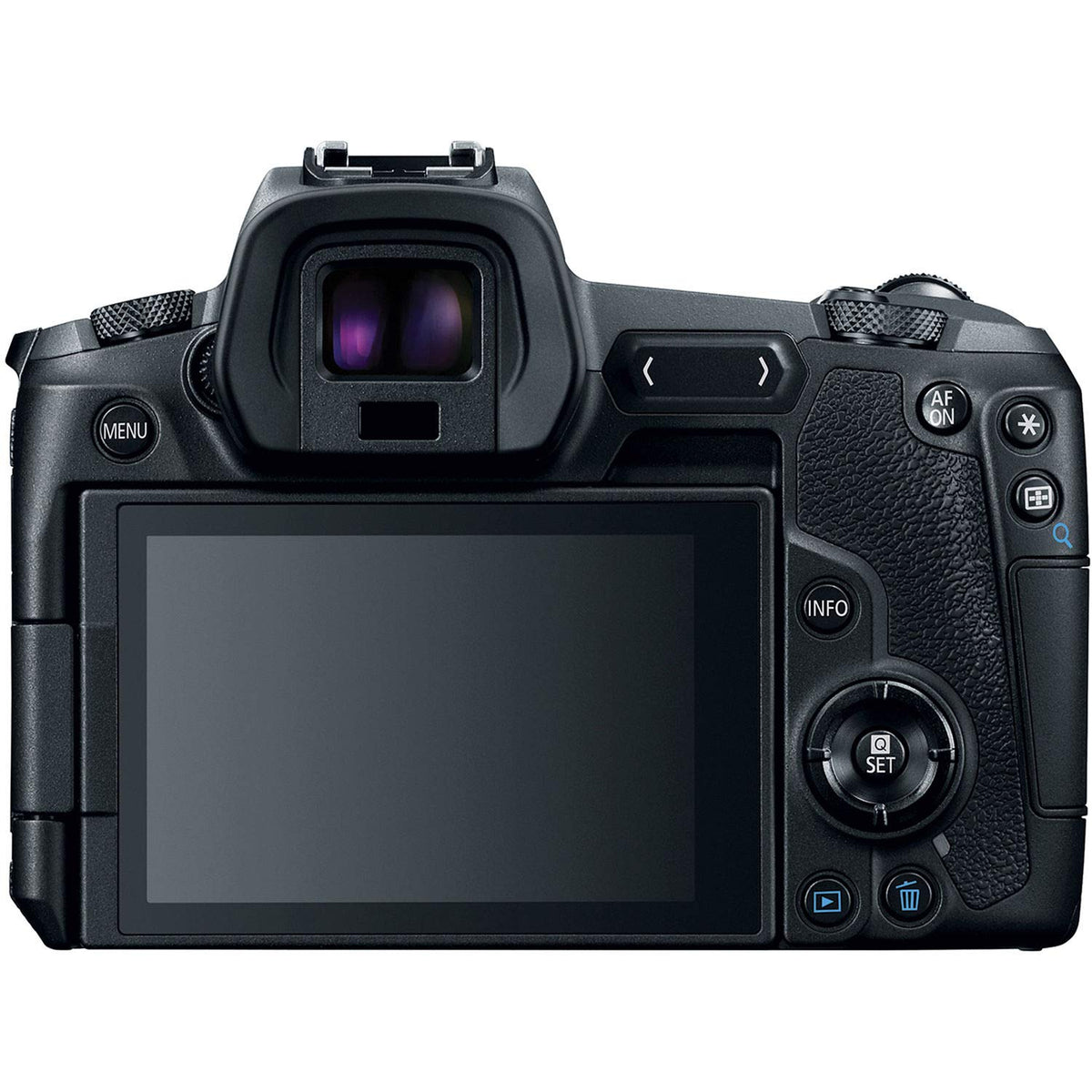 Canon EOS R vari-angle touchscreen enables flexible shooting angles.