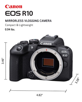 Canon EOS R10 showcasing 4K video capabilities and fast autofocus for dynamic scenes.
