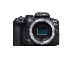 Canon EOS R10 camera body with compact design for on-the-go creators.