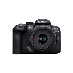 Canon EOS R10 camera body for portable travel photography.