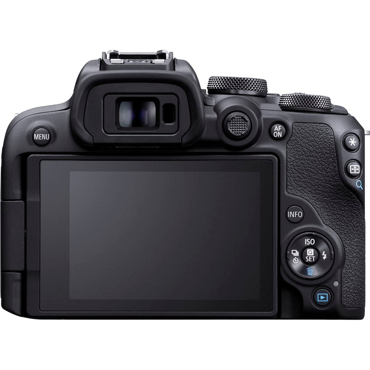 Canon EOS R10 compact design held by a photographer during a shoot