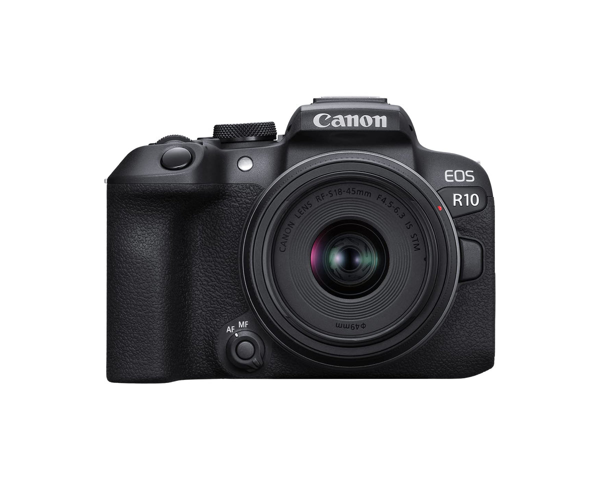 Canon EOS R10 Renewed front view, compact and travel-ready for everyday shoots.