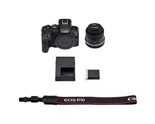 Canon EOS R10 Renewed kit lens 18-45mm IS STM for flexible framing.
