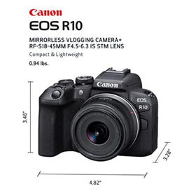 Canon EOS R10 with RF-S 18-45mm lens for versatile everyday shooting.