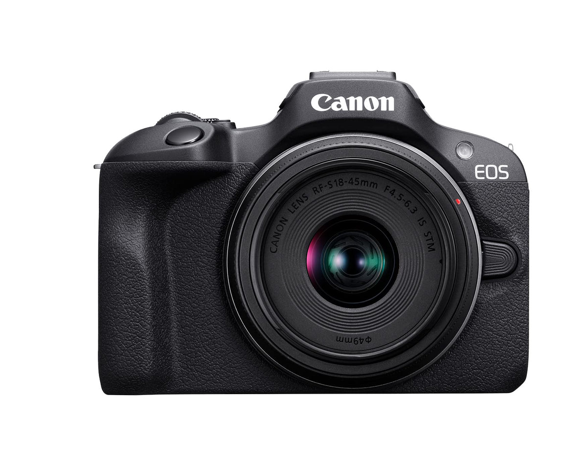 Canon EOS R100 with 18-45mm lens compact setup for travel photography