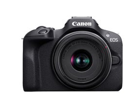 Canon EOS R100 with 18-45mm lens compact setup for travel photography