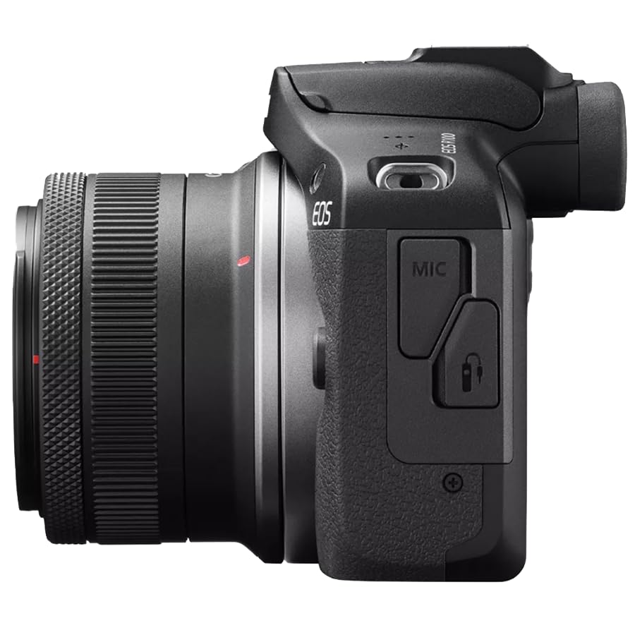 Canon EOS R100 3-inch LCD screen angle for bright, clear composition.
