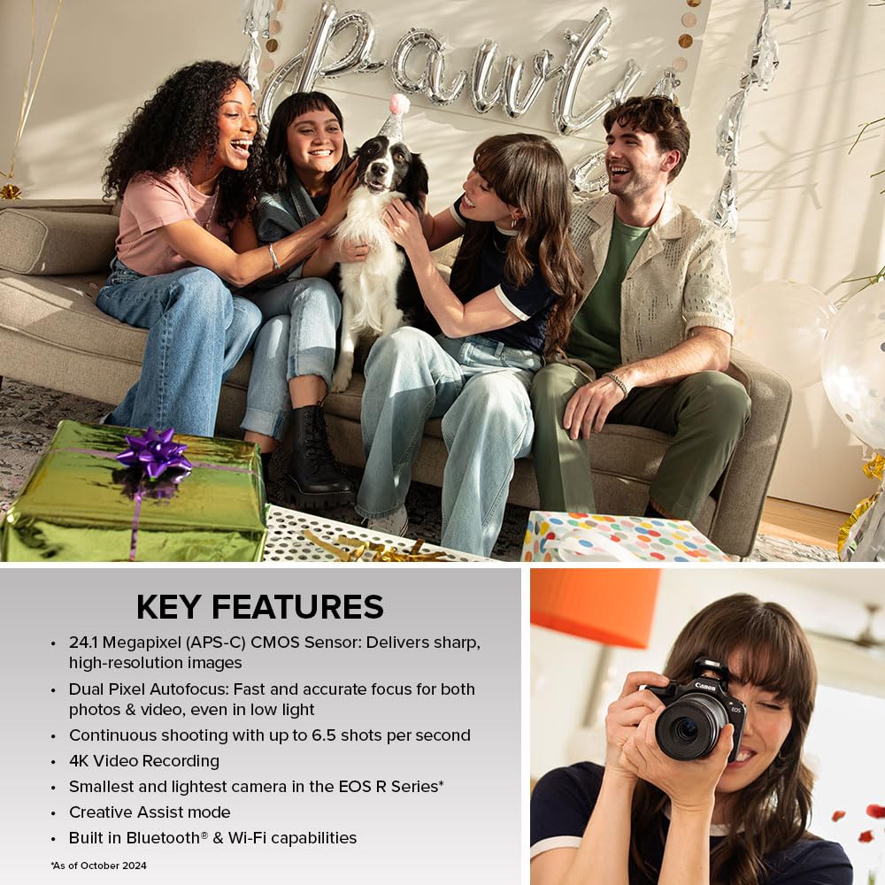 Canon EOS R100 back LCD display for quick settings on the go