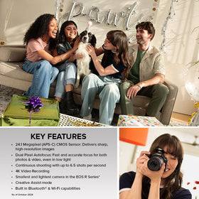 Canon EOS R100 back LCD display for quick settings on the go