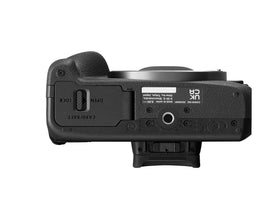 Canon EOS R100 back view shows ergonomic controls for fast shooting.