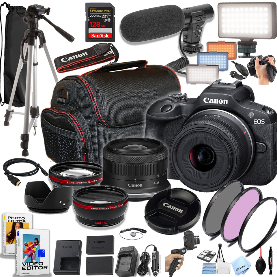Canon EOS R100 camera body for compact travel shooting and easy handling.