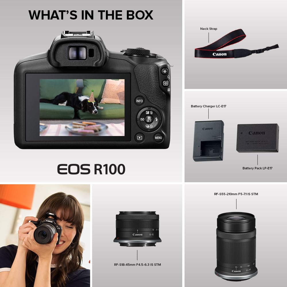 Canon EOS R100 in-use video capturing smooth Full HD and 4K-ready