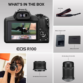 Canon EOS R100 in-use video capturing smooth Full HD and 4K-ready