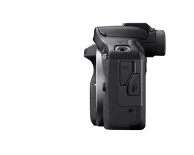 Canon EOS R100 right side view highlights lightweight form for daily carry.