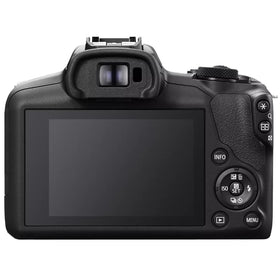 Canon EOS R100 side view highlighting slim profile for easy transport.