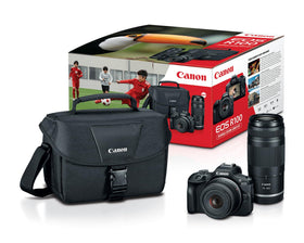 Canon EOS R100 with versatile RF-S 18-45mm lens for everyday photography.