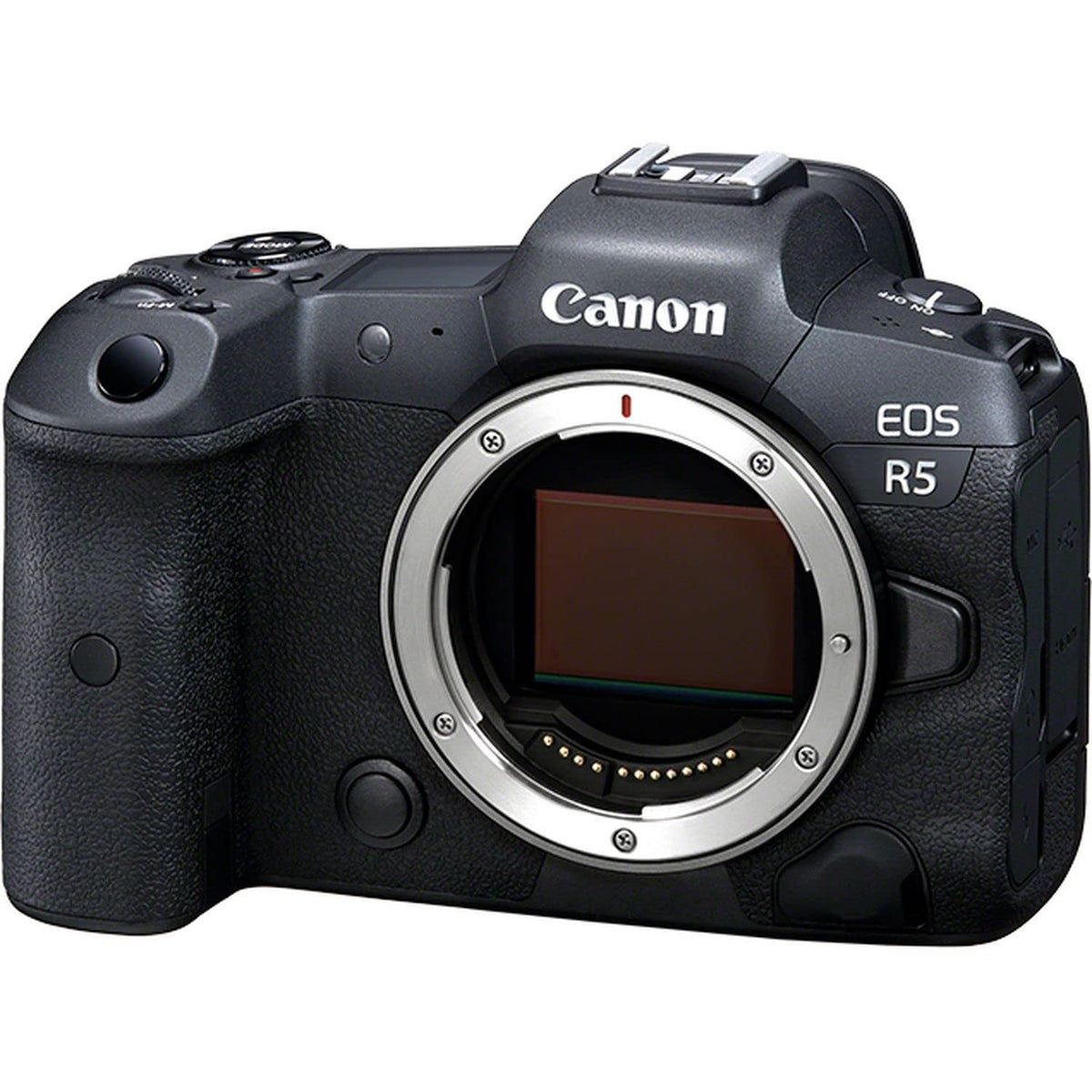 Canon EOS R5 back panel showing intuitive controls for quick adjustments.