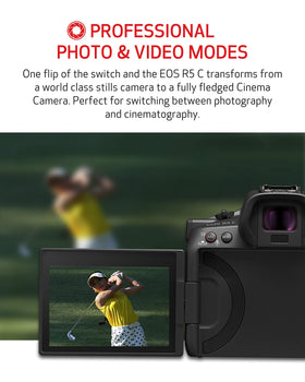 Canon EOS R5 C Dual Pixel AF with ITR AF X tracks fast subjects clearly.