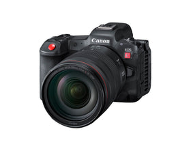 Canon EOS R5 C on location for handheld filming.