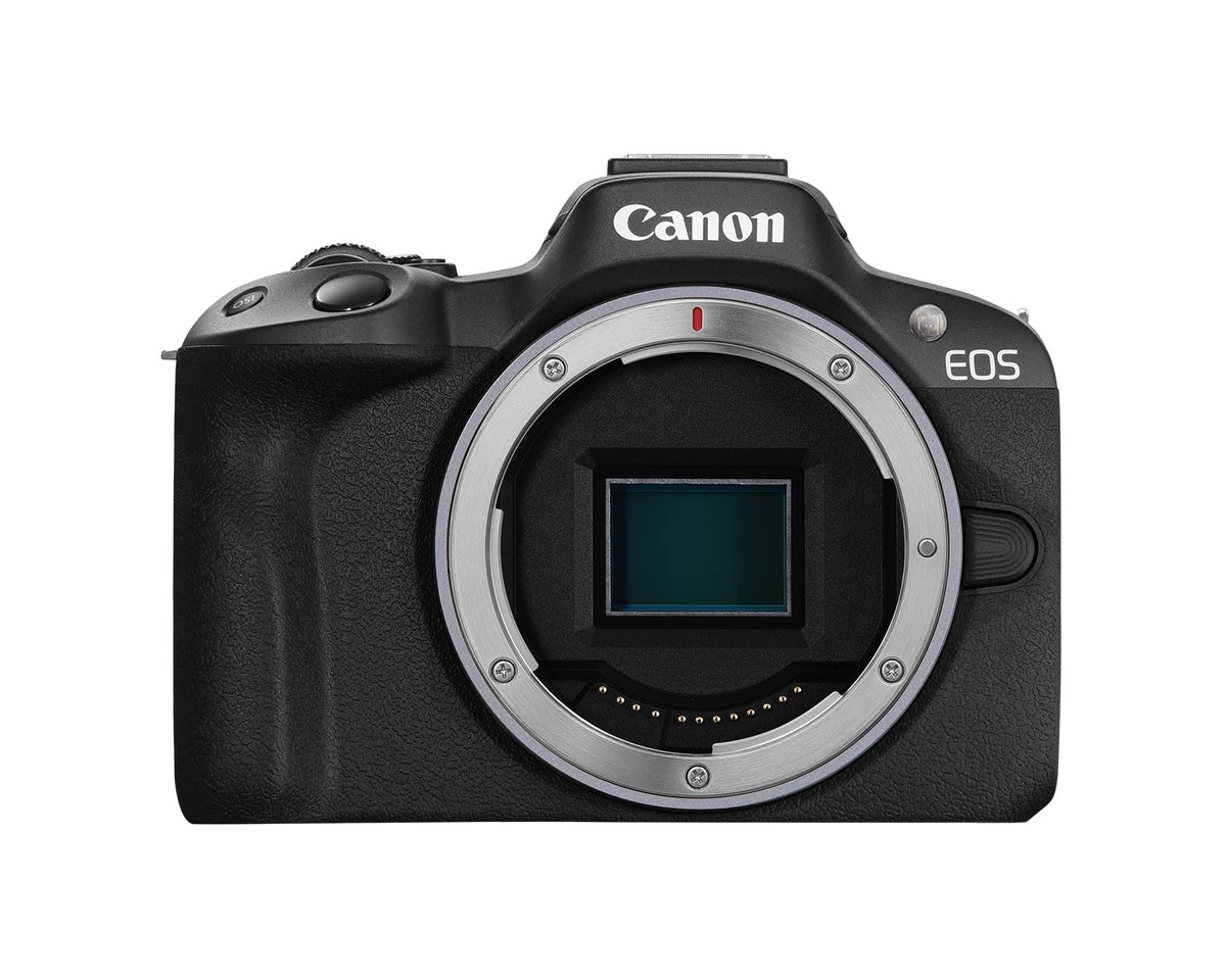 Canon EOS R50 body black enables lightweight, on-the-go shooting.
