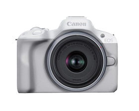 Canon EOS R50 body with lens for versatile photography on the go.
