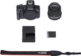 Canon EOS R50 built-in flash for dim or backlit scenes.