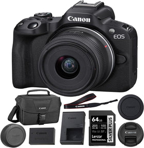 Canon EOS R50 with 18-45mm lens for travel-friendly, versatile shooting