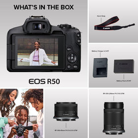 Canon EOS R50 compact ergonomic design fits comfortably in hand during extended sessions.