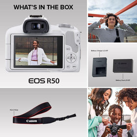 Canon EOS R50 compact vlogging design ideal for on-the-go creators.