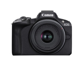 Canon EOS R50 with lens kit front view for versatile everyday photography.