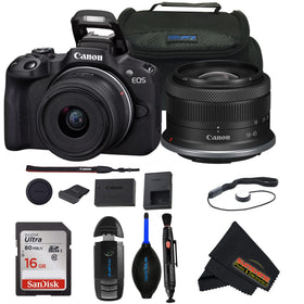 Canon EOS R50 renewed front view with RF-S18-45mm lens for versatile everyday shooting