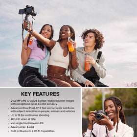 Canon EOS R50 smartphone connectivity enables quick sharing and remote control.