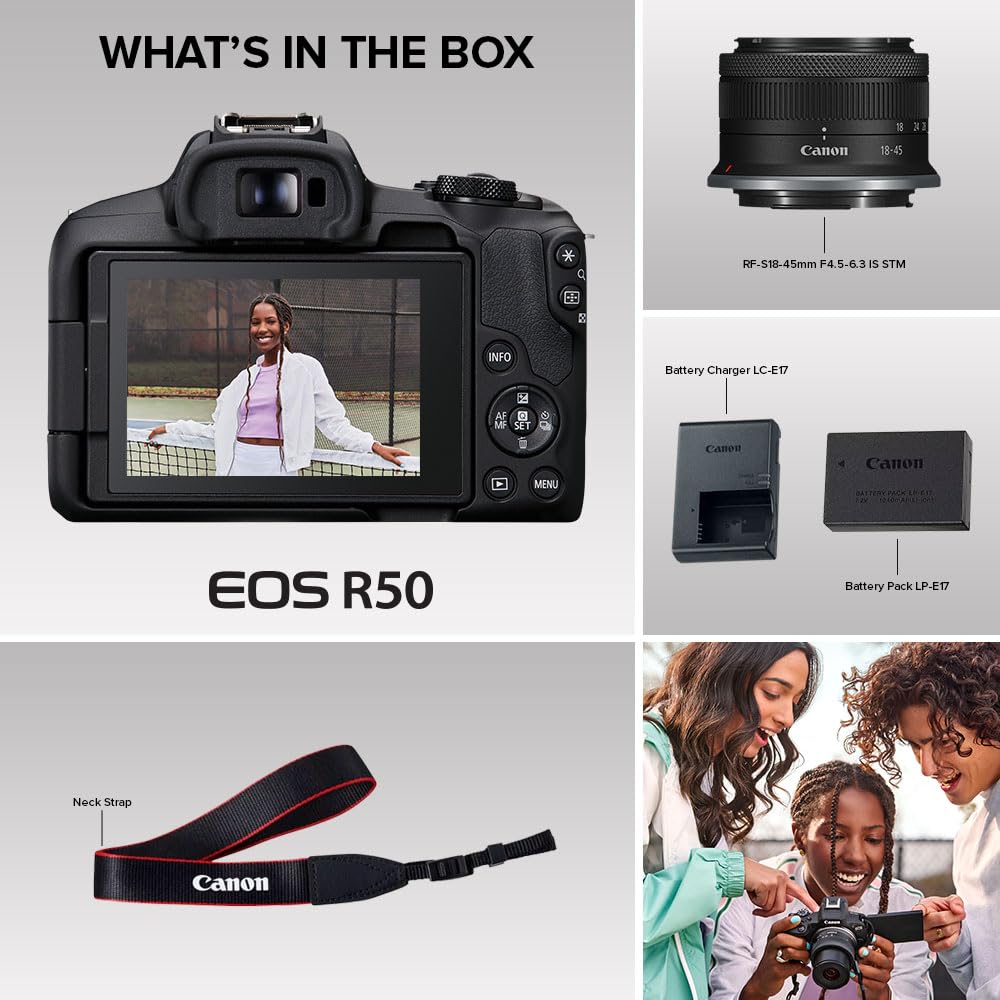 Canon EOS R50 ready for vlogging with built-in connectivity.