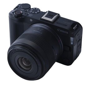 Canon EOS R50V LED video light enhances color and detail in low-light shoots.