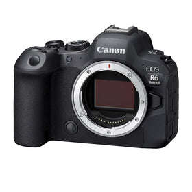 Canon EOS R6 Mark II back panel with quick-access controls for on-site adjustments.
