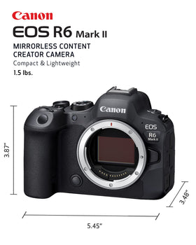 Canon EOS R6 Mark II vari-angle LCD enabling high- and low-angle framing.