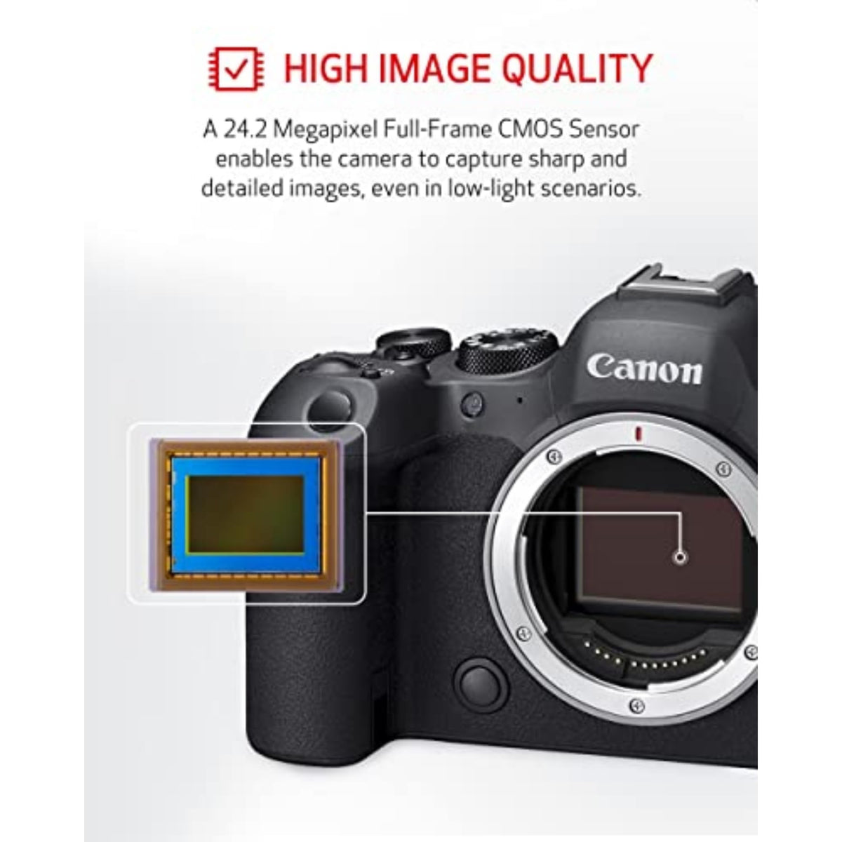 Canon EOS R6 Mark II in video setup capturing cinematic scenes with fast autofocus.