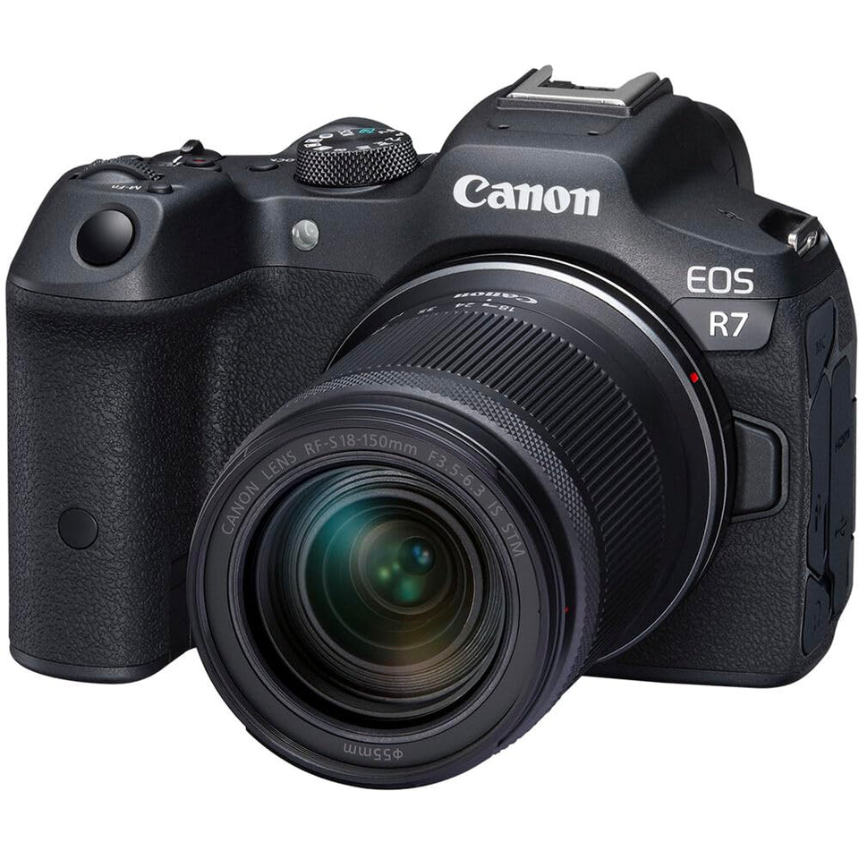 Canon EOS R7 camera body for versatile stills and video.