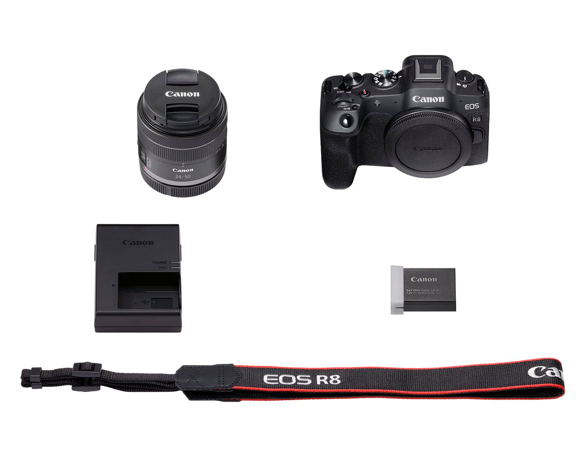 Canon EOS R8 with RF24-50mm lens shows versatile wide-to-standard coverage