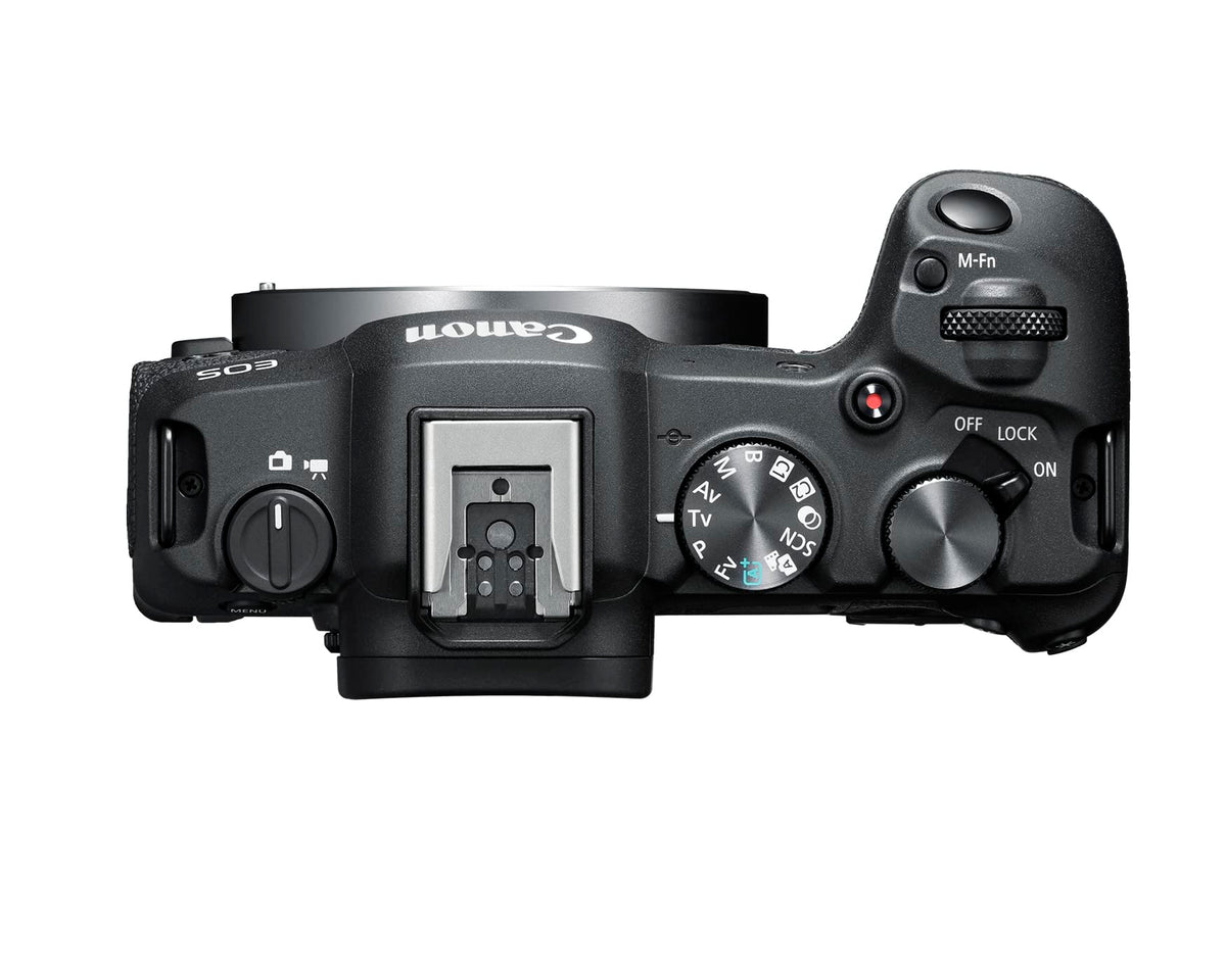 Canon EOS R8 vari-angle LCD captures flexible angles for shooting from low or high perspectives.