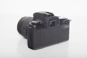 Canon EOS Rebel G back display – viewfinder indicators for quick metering checks.