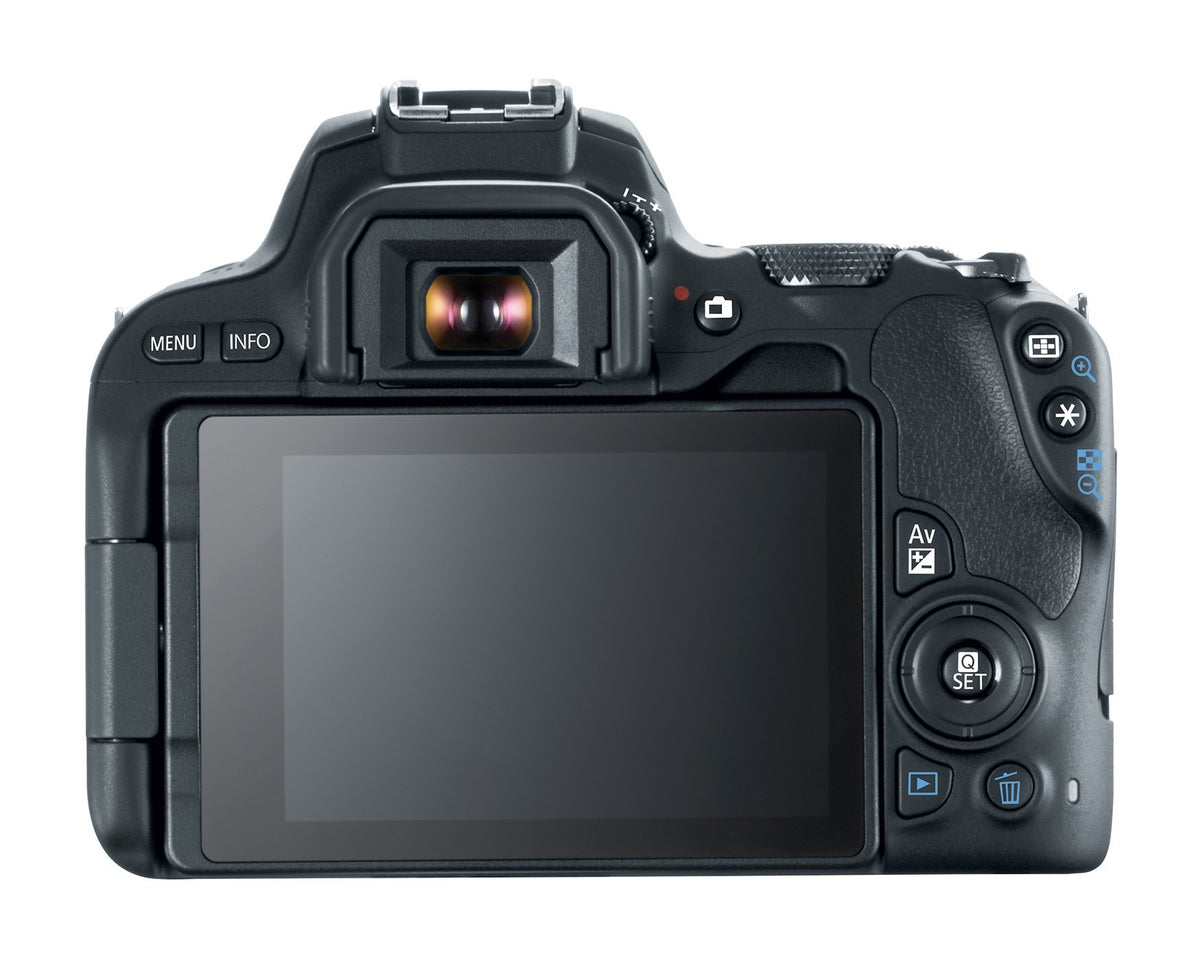 Canon EOS Rebel SL2 back view with articulated screen for flexible shooting