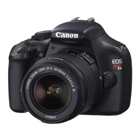 Canon EOS Rebel T3 DSLR back panel showing controls and Live View.