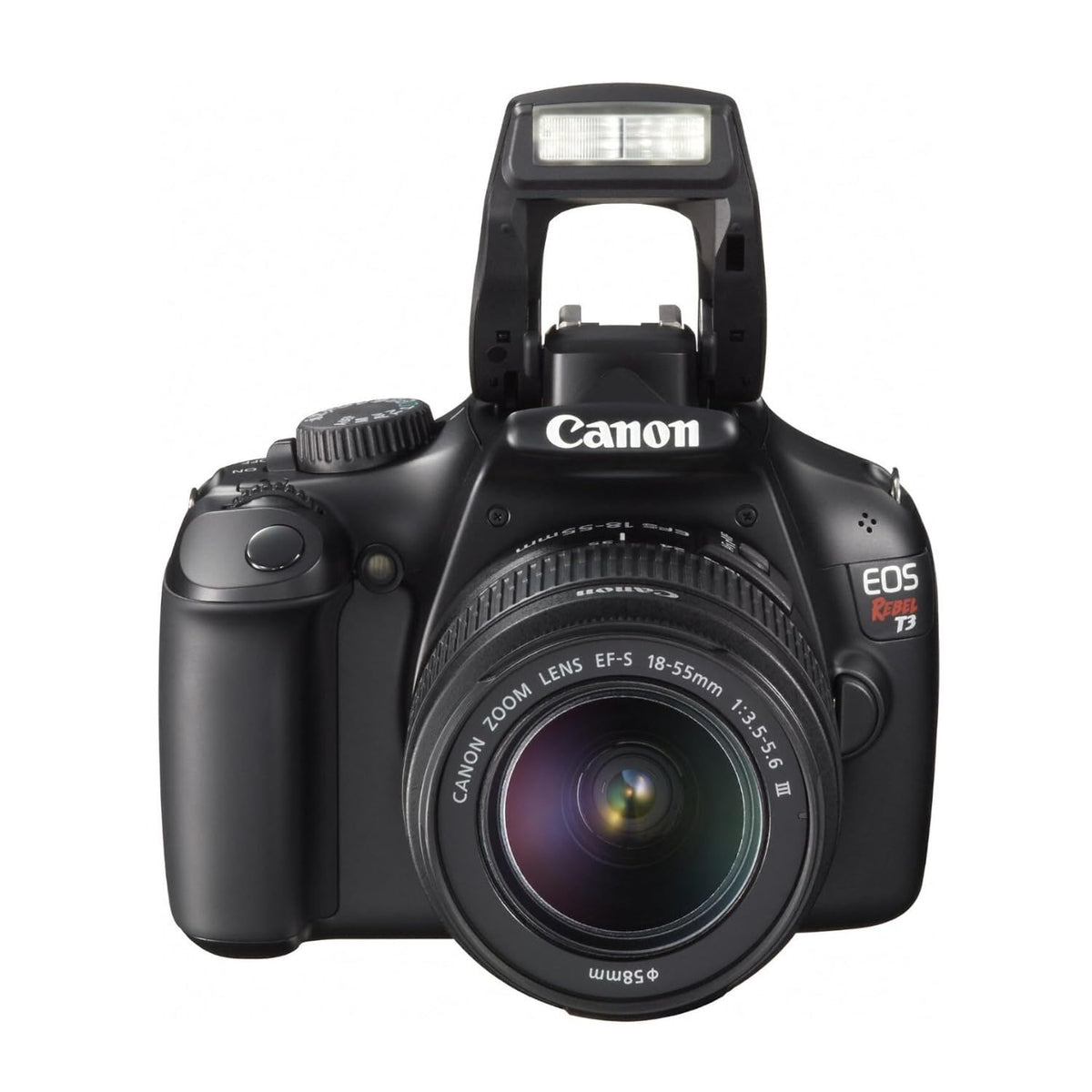 Canon EOS Rebel T3 with 18-55mm lens attached for flexible framing.