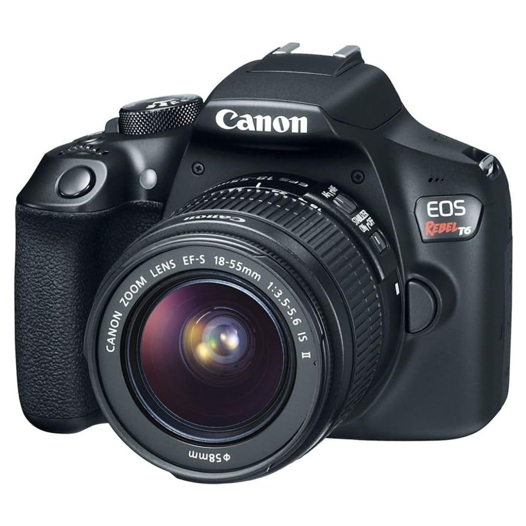 Canon EOS Rebel T6 with 18-55mm lens attached for versatile everyday shots.