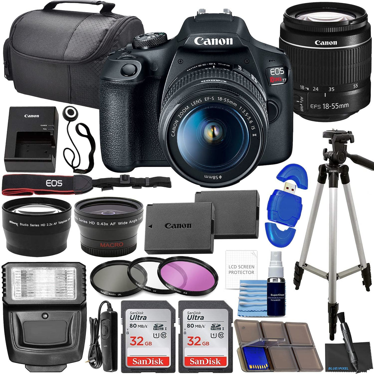 Canon EOS Rebel T7 bundle front view, ready for everyday moments
